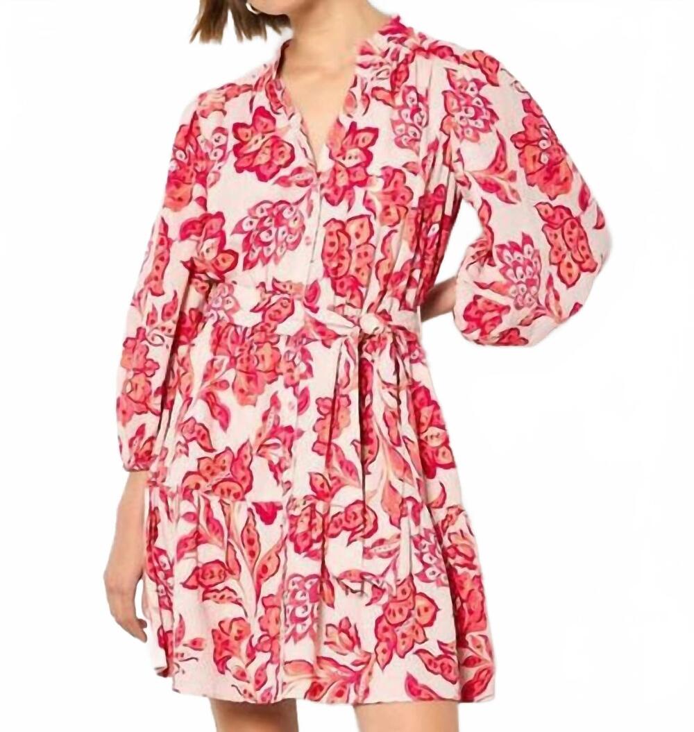 NEW APRICOT boho mini dress in sarsa pink